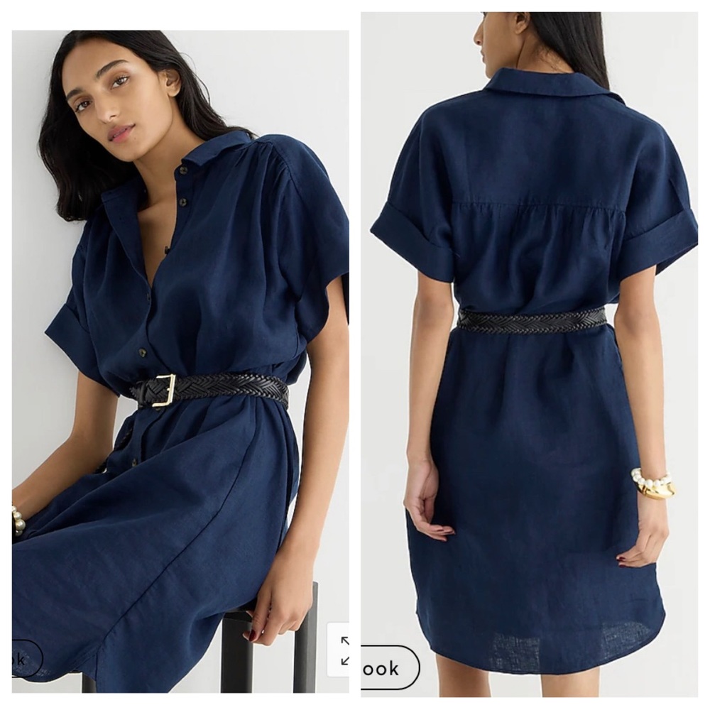 J. Crew Relaxed-fit 100% linen shortest cc job bc v
P